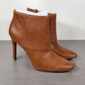 Jessica Simpson Danella Stiletto Booties, Cognac Leather, Womens Size 9.5 M